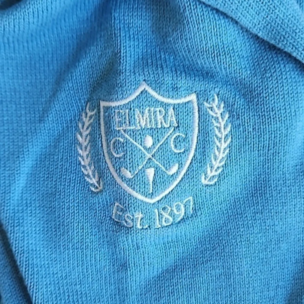 Ashworth Blue Knit V Neck Lightweight‎ Pima Cotton Golf Sweater Sz XL